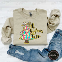 Load image into Gallery viewer, Oh Christmas Tree Painted Tree Sweatshirt - Completed Apparel Items
