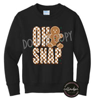 Load image into Gallery viewer, Oh Snap Gingerbread Sweatshirt (Youth) - Completed Apparel Item
