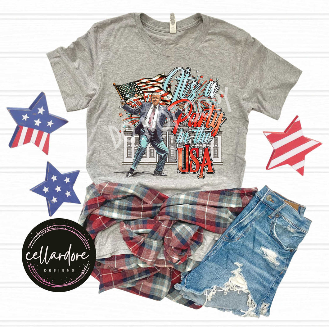 It's a Party in the USA Candidate Heather Grey Tee