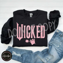 Load image into Gallery viewer, Pink Wicked Faux Sequin Patch (Youth/Adult) - Completed Apparel Item
