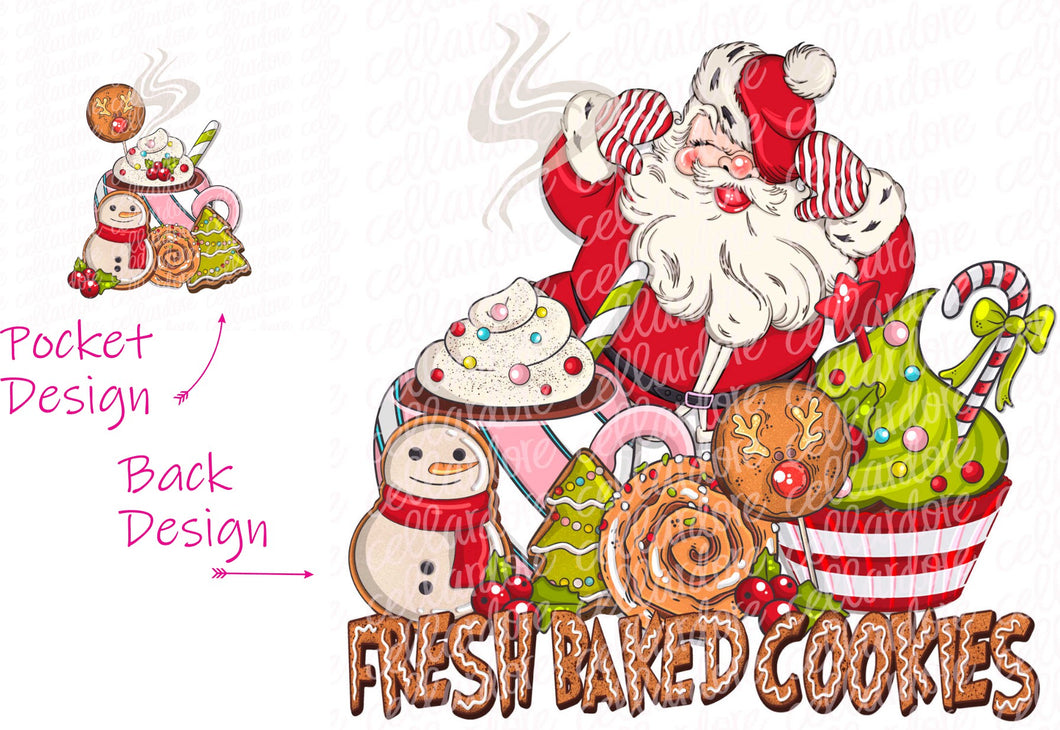 Fresh Baked Cookies - Pocket and Back Set | DTF Ready to Press or Sublimation Transfer