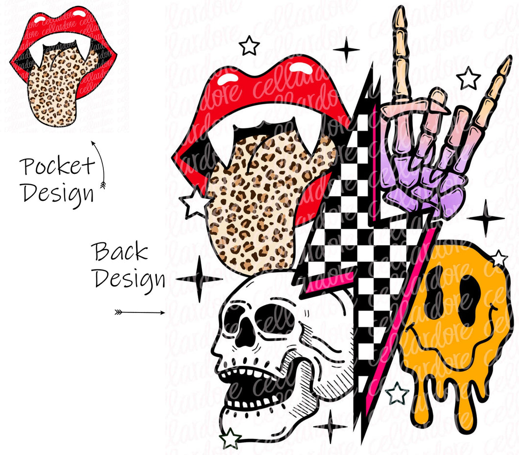 Halloween Collage - Pocket and Back Set | DTF Ready to Press or Sublimation Transfer