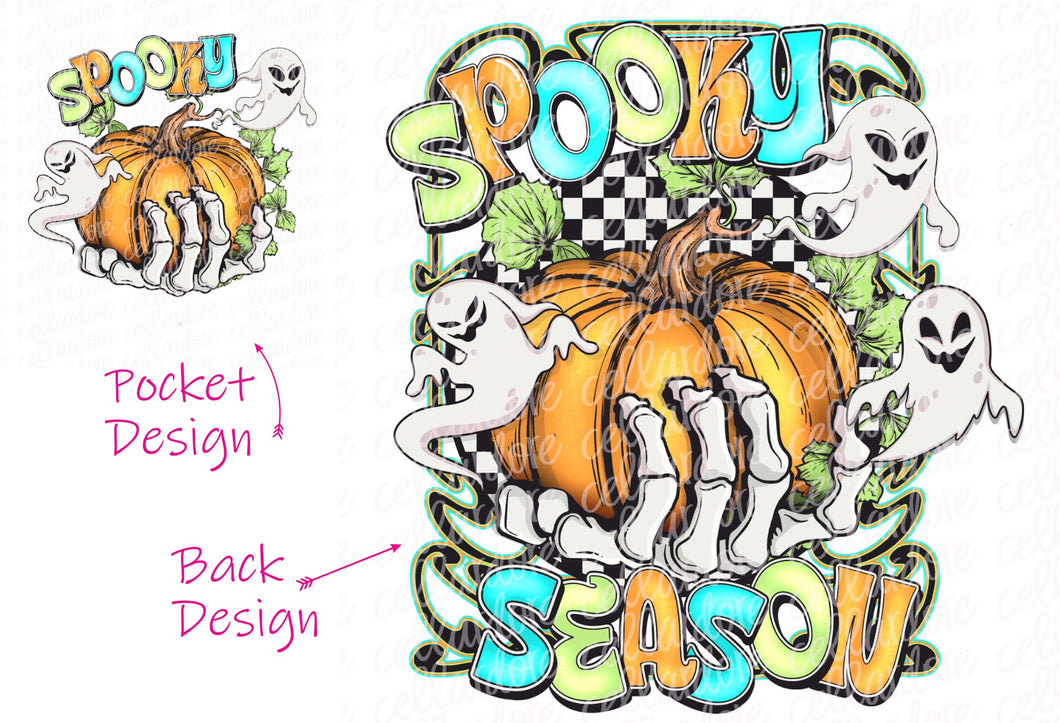 Spooky Season - Pocket and Back Set | DTF Ready to Press or Sublimation Transfer