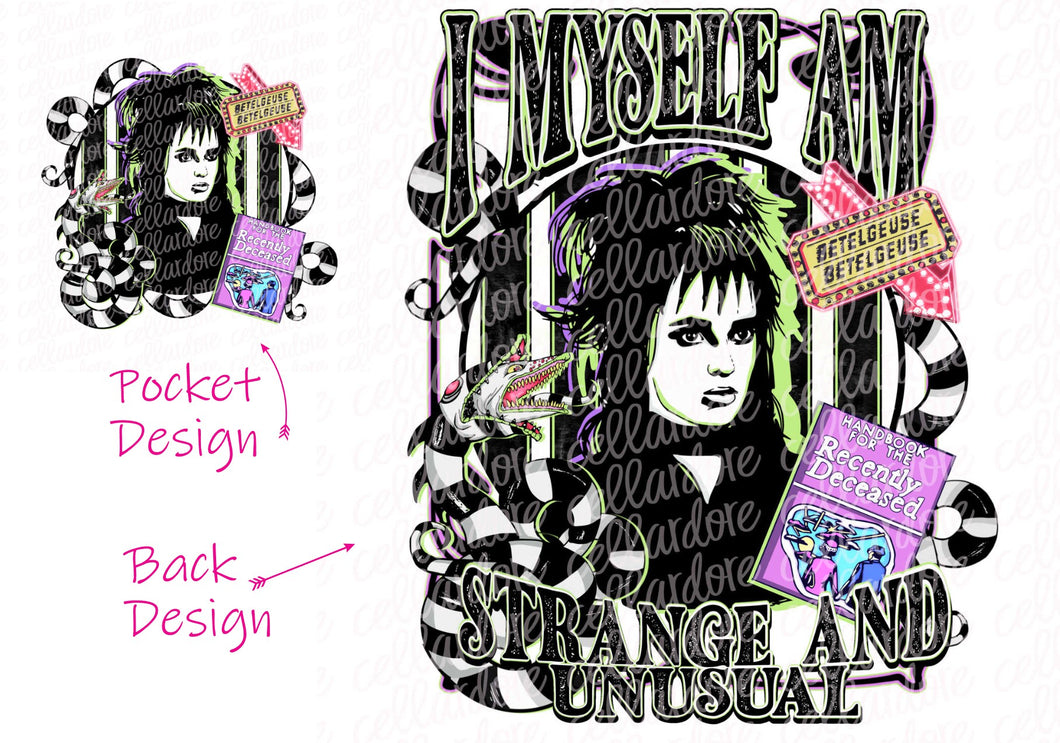 Strange_and_Unusual - Pocket and Back Set | DTF Ready to Press or Sublimation Transfer