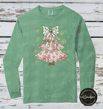 Load image into Gallery viewer, Preppy Pink Tree Long Sleeve Tee or Sweatshirt - Completed Apparel Item
