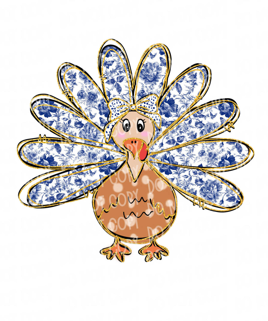 Pretty Floral Turkey | DTF Ready to Press or Sublimation Transfer