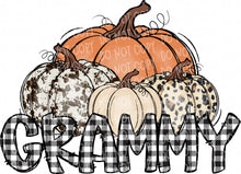 Load image into Gallery viewer, Pumpkin Mom/Momma/Mama/Mimi/Nana/Gran/Granny/Grammy/Gigi/Mawmaw/Grandma | DTF Ready to Press or Sublimation Transfer
