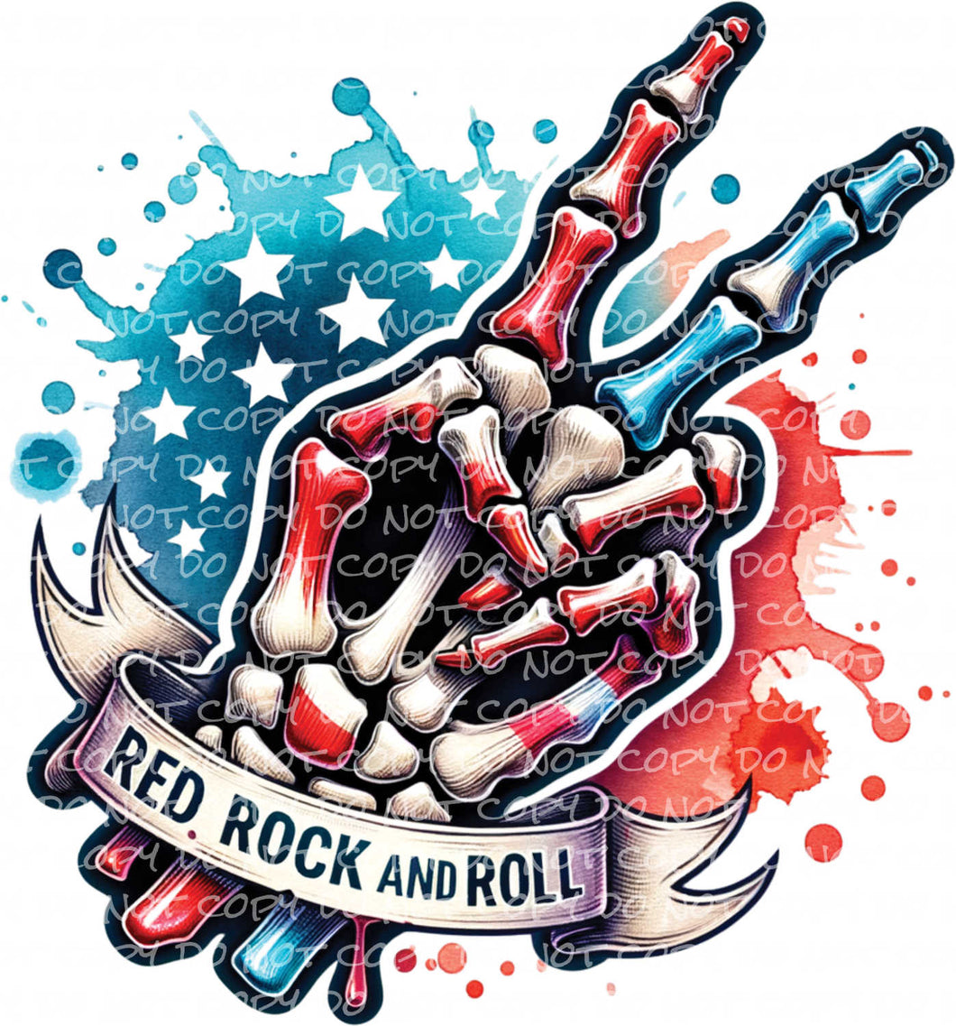 Red, Rock and Roll | DTF Ready to Press or Sublimation Transfer