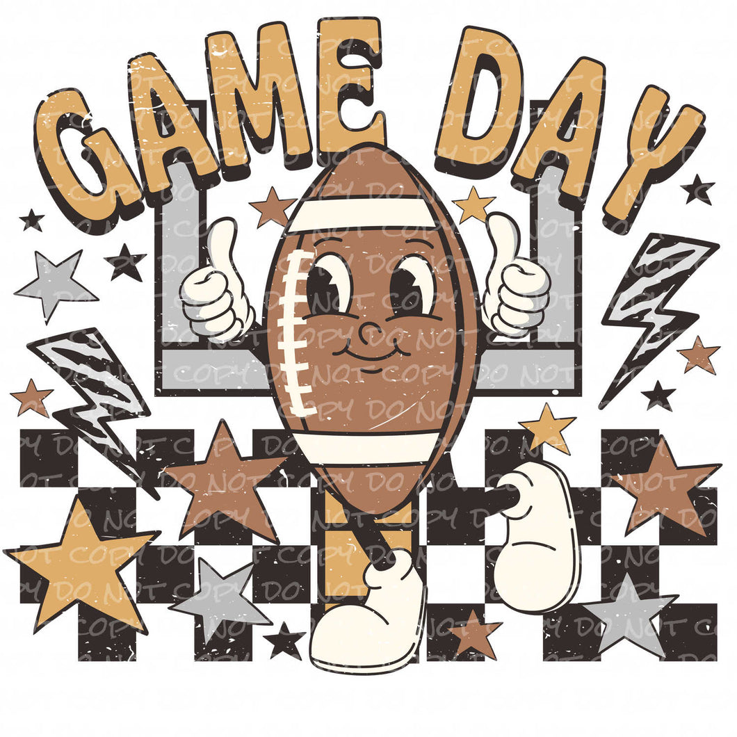 Football Season Game Day Fall Best Seller Checkered Print | DTF Ready to Press or Sublimation Transfer