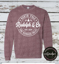 Load image into Gallery viewer, North Pole Rudolph &amp; Co Sweatshirt - Completed Apparel Item
