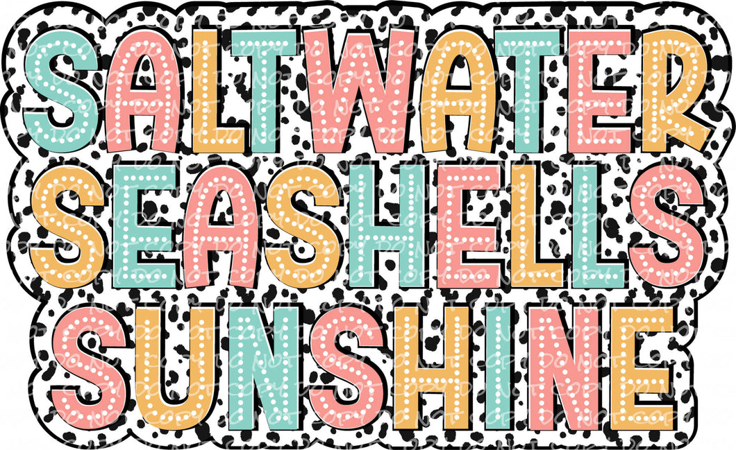 Saltwater Seashells Sunshine Dalmatian Dots | DTF Ready to Press or Sublimation Transfer