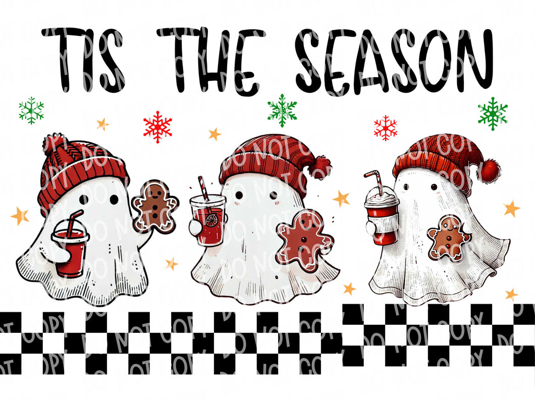 Tis the Season Christmas Ghosties | DTF Ready to Press or Sublimation Transfer