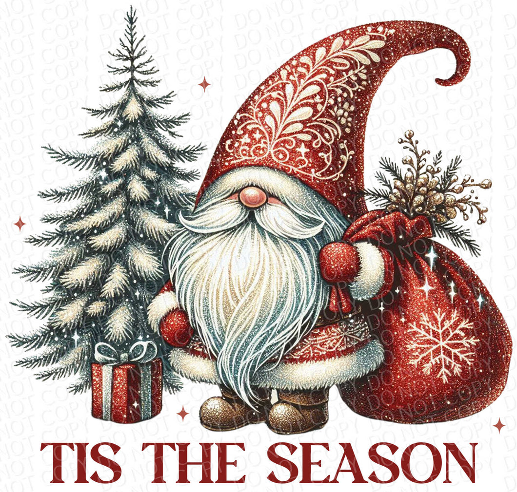 Tis the Season Gnome | DTF Ready to Press or Sublimation Transfer