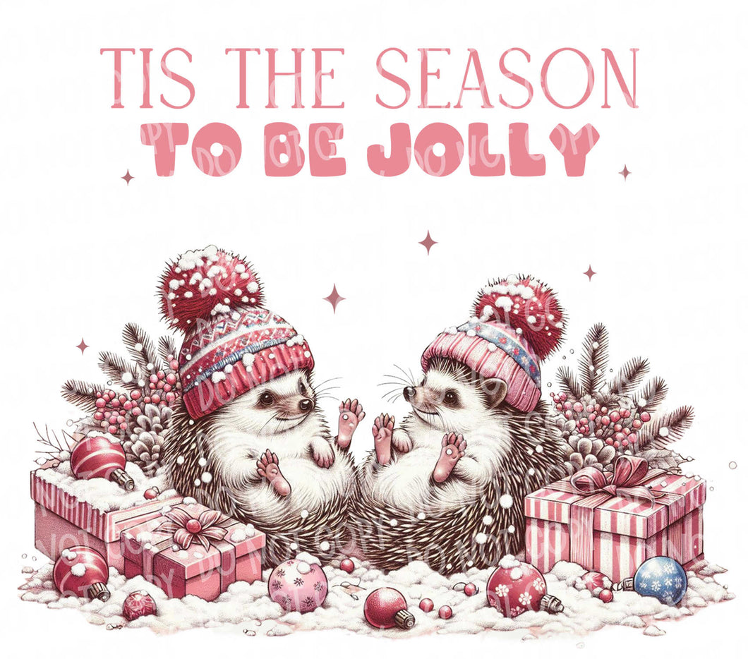 Tis the Season to be Jolly Hedgehogs | DTF Ready to Press or Sublimation Transfer