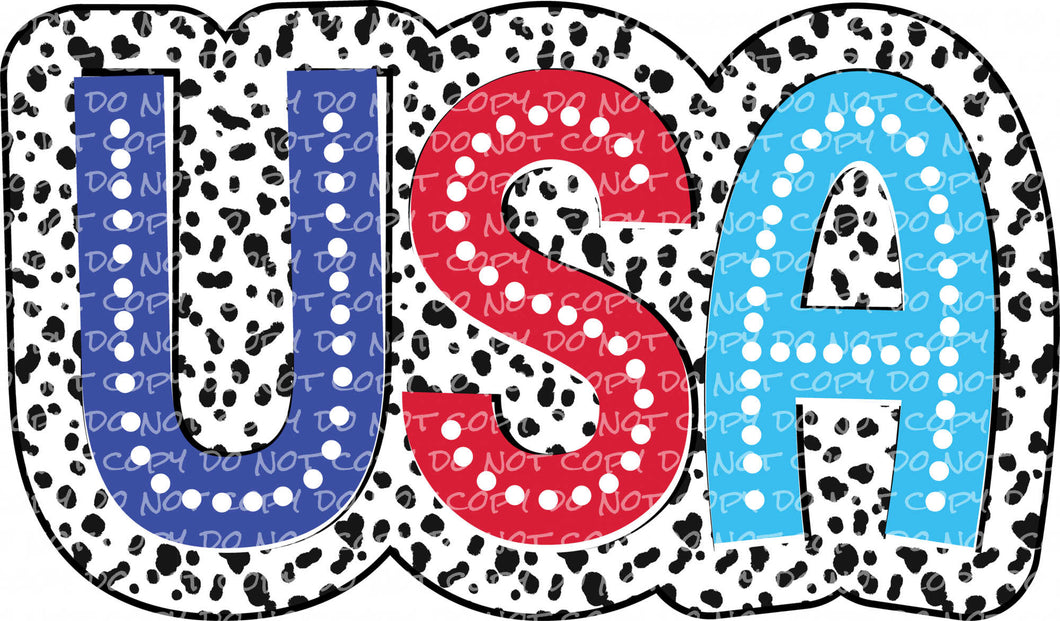 USA Dalmatian Dots - DTF Ready to Press or Sublimation Transfer