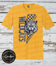 Load image into Gallery viewer, Wildcats Checkered Bolt - Completed Apparel Item
