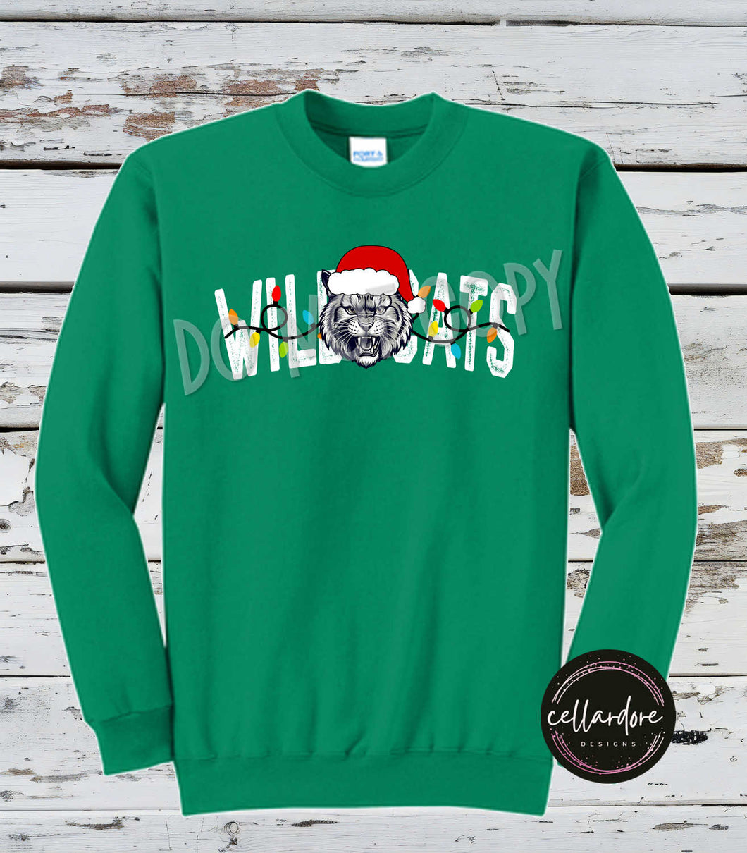 Wildcats Christmas Sweatshirt - Completed Apparel Item