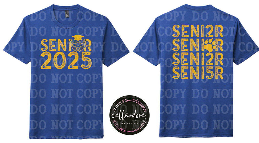 Wildcat 2025 Senior Grunge Front & Back - Royal Blue