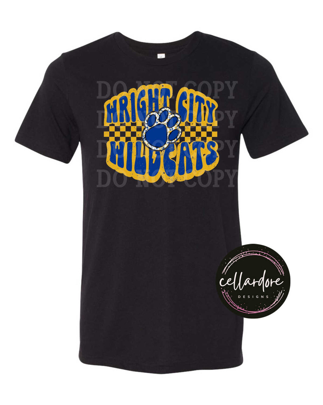 Wright City Wildcats Bubble Letters Paw Print