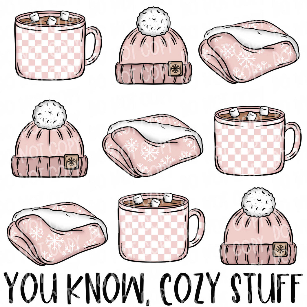 Cozy Stuff - Pink | DTF Ready to Press or Sublimation Transfer