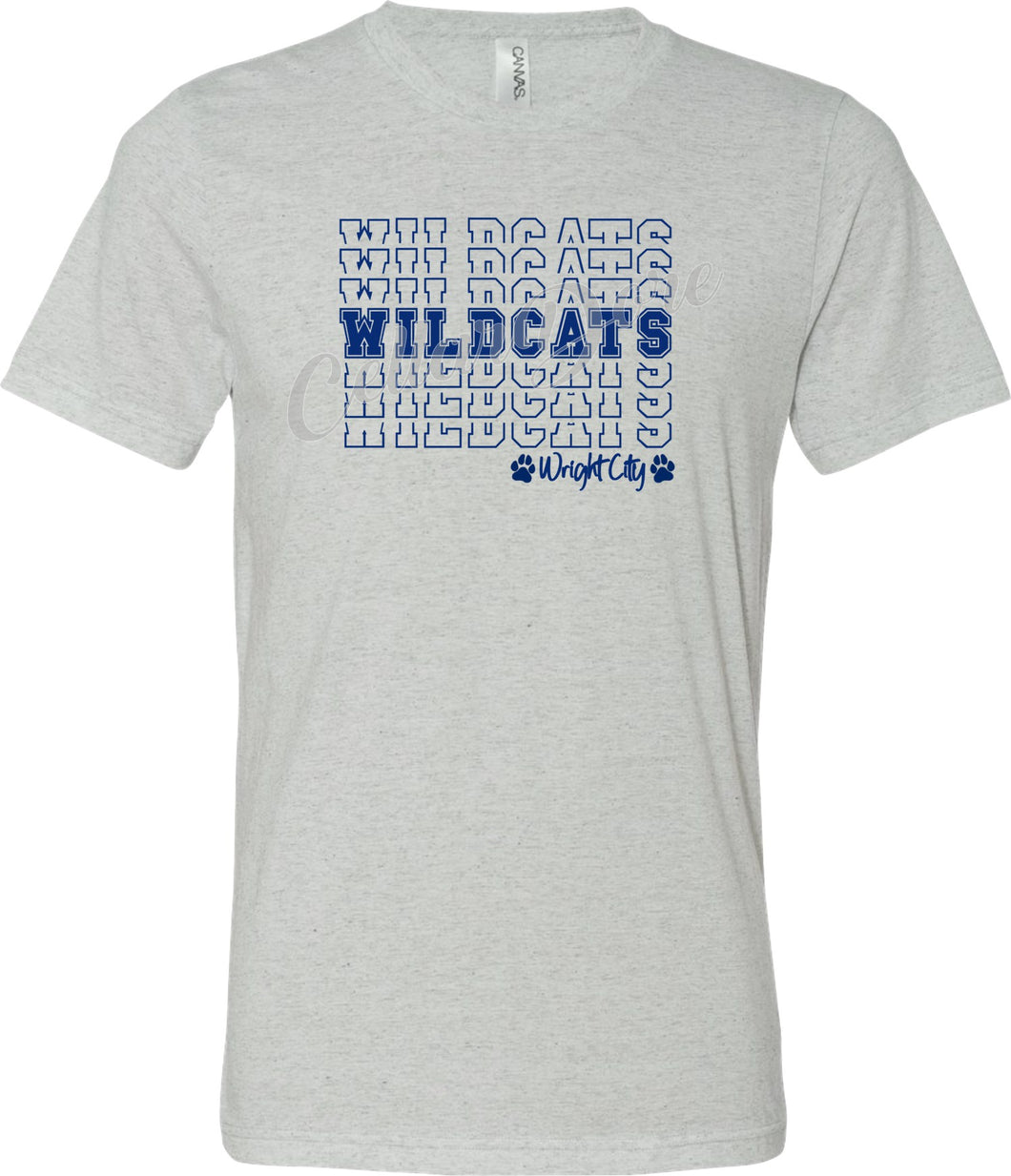 Wright City Wildcats Repeating Light Grey